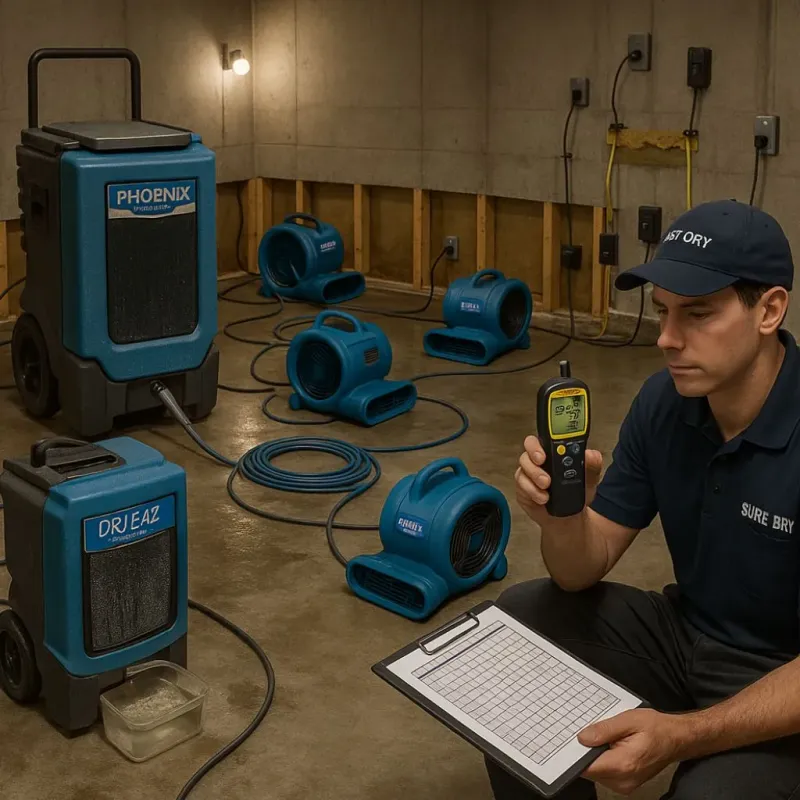 Structural Drying and Dehumidification process in Rancho Alegre, TX